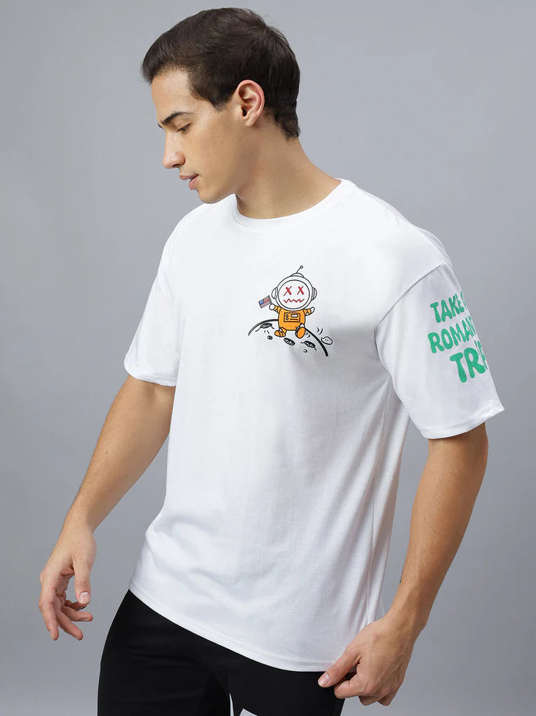 White Oversize ROMANTIC TRIP T-shirt
