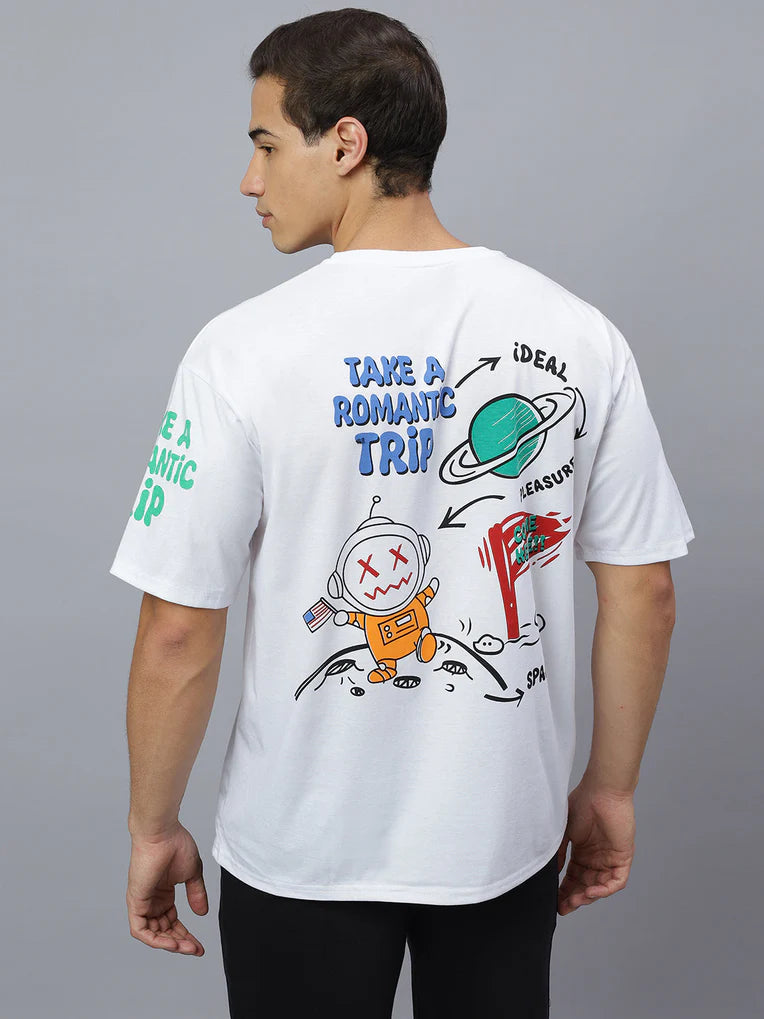 White Oversize ROMANTIC TRIP T-shirt