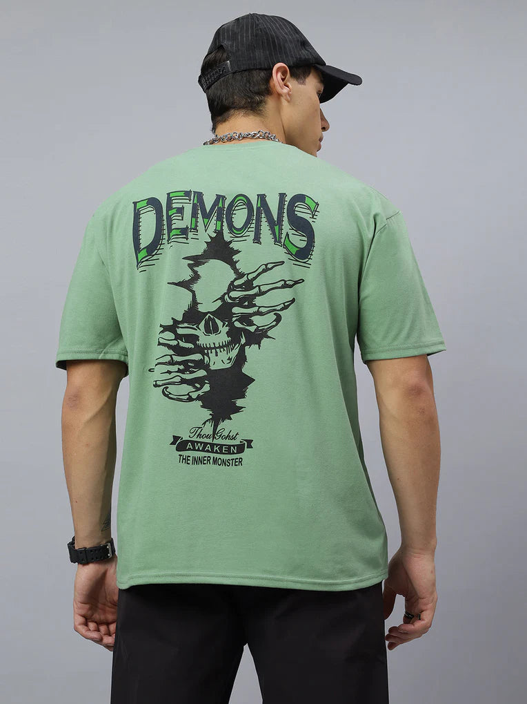 Oversize Unisex Back print T-shirt : Demon
