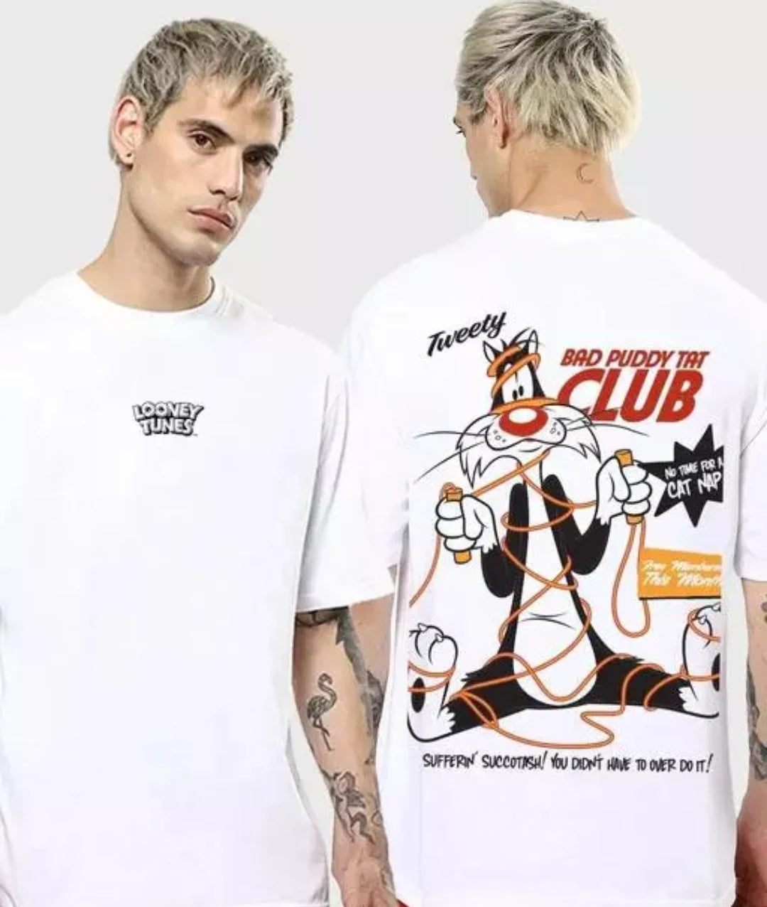 oversized black t-shirt for men - Looney tunes
